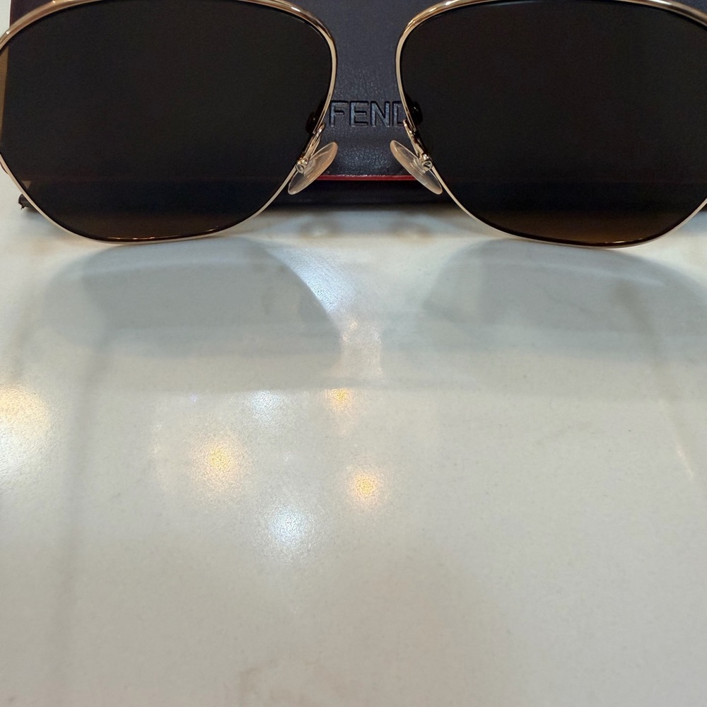 Fendi Gold Frame Sunglasses with Brown Lenses - Picture 4 of 5